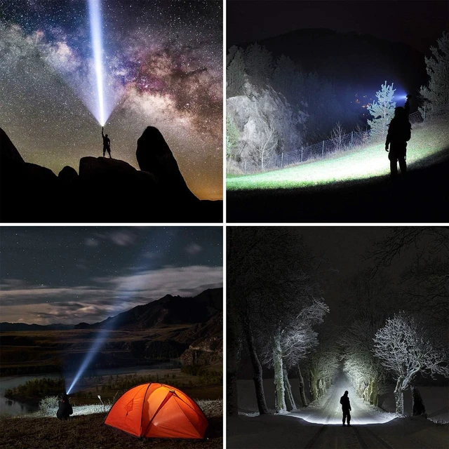 Alt view image 13 of 14 - PeakPlus High Powered LED Flashlight LFX2000, Brightest High Lumen Light with 5 Modes, Zoomable and Water Resistant, Best Flashlights for Camping, Dog Walking and Emergency