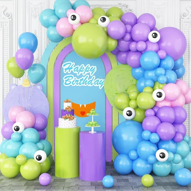 Alt view image 7 of 12 - GRESATEK Monster Balloons Arch Garland Kit, Monster Cartoon Inc Balloons Party Decorations, Purple Green Blue Pink Teal Blue Balloons Arch for Monster Theme Birthday Baby Shower Party Decor