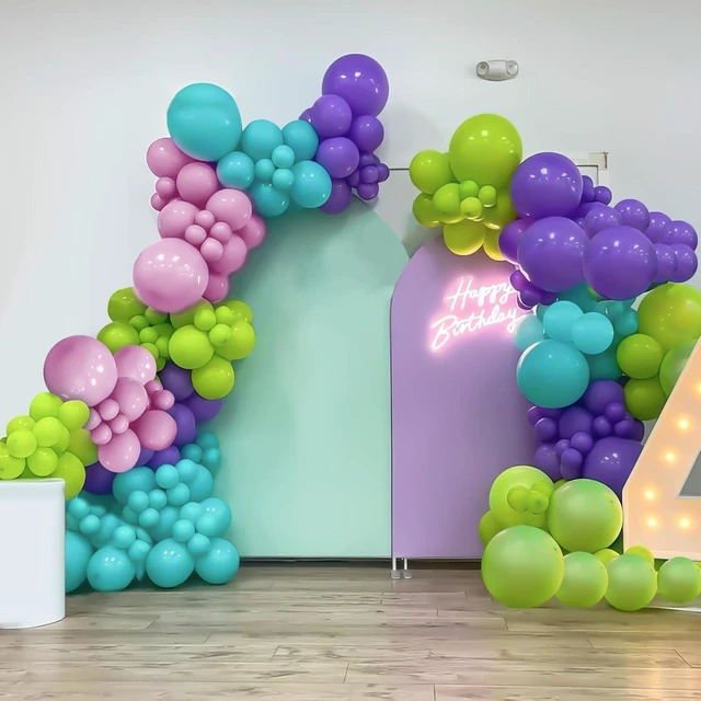 Alt view image 10 of 12 - GRESATEK Monster Balloons Arch Garland Kit, Monster Cartoon Inc Balloons Party Decorations, Purple Green Blue Pink Teal Blue Balloons Arch for Monster Theme Birthday Baby Shower Party Decor