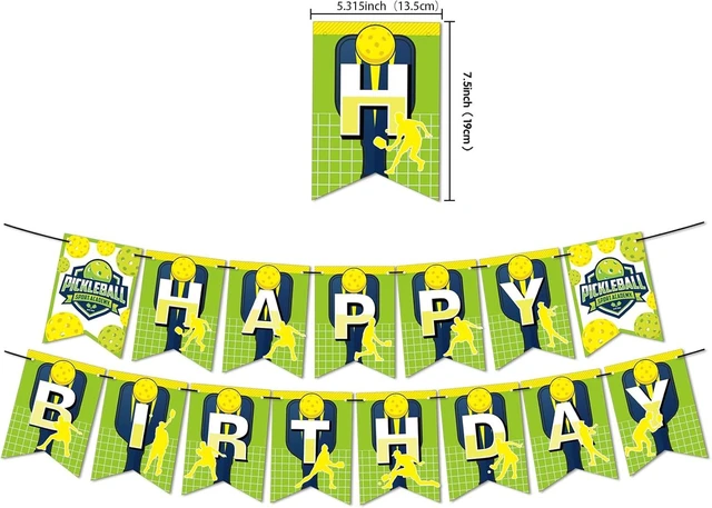 Alt view image 9 of 14 - Pickleball Party Decorations Pickleball Birthday Party Supplies Includes Pickleball Birthday Banner Cake Topper Cupcake Toppers Balloons for Pickleball Birthday Decorations Party Favors