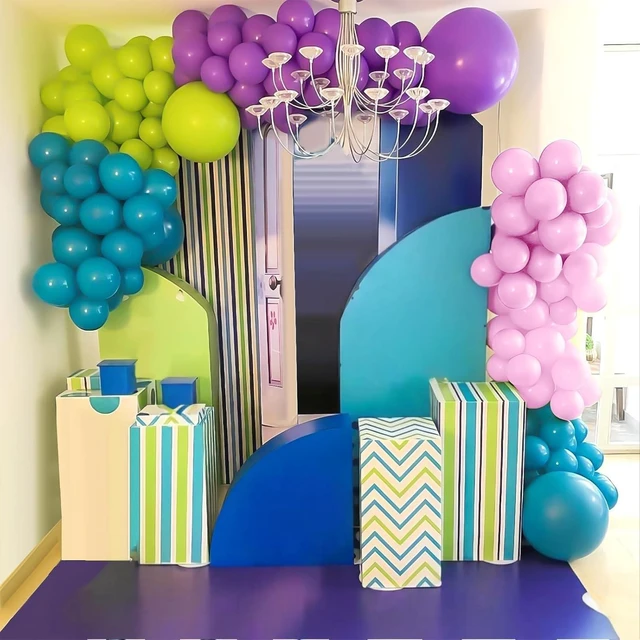 Alt view image 11 of 12 - GRESATEK Monster Balloons Arch Garland Kit, Monster Cartoon Inc Balloons Party Decorations, Purple Green Blue Pink Teal Blue Balloons Arch for Monster Theme Birthday Baby Shower Party Decor