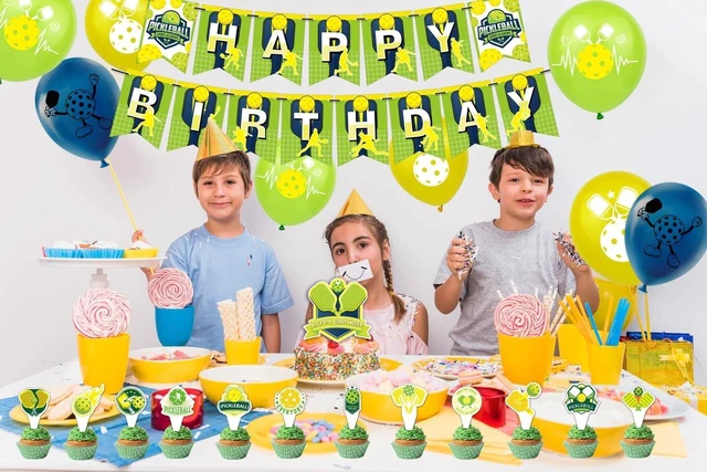 Alt view image 14 of 14 - Pickleball Party Decorations Pickleball Birthday Party Supplies Includes Pickleball Birthday Banner Cake Topper Cupcake Toppers Balloons for Pickleball Birthday Decorations Party Favors