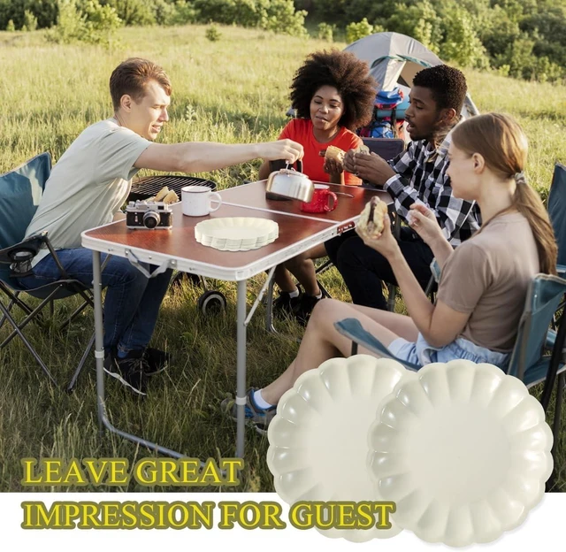 Alt view image 11 of 14 - BHHQHH 50Pcs Disposable Scalloped Paper Plates Shell Edge Dinner Paper Plates for Wedding Baby Shower Birthday Party Bridal Party Supplies(9 Inch)