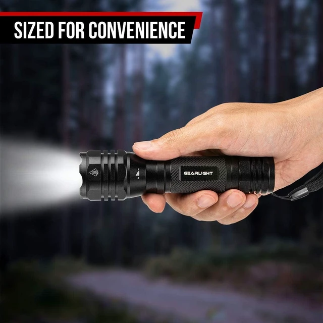 Alt view image 9 of 14 - GearLight S1050 LED Flashlight High Lumens - for Camping, Hiking, Dog Walking - Powerful Emergency Flashlights with 3 Modes for Outdoor Use - Bright Flashlight - 2 Pack, (Batteries Not Included)