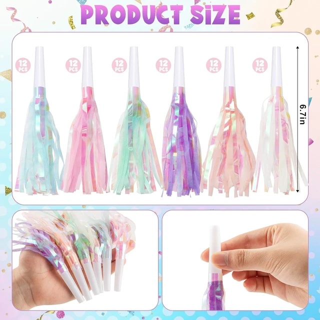 Alt view image 14 of 14 - 72 pcs Party Blowers, Noise Makers Glitter Metallic Fringed Party Horns for Birthday Blow Horns Graduation Sporting Party Favors Supplies