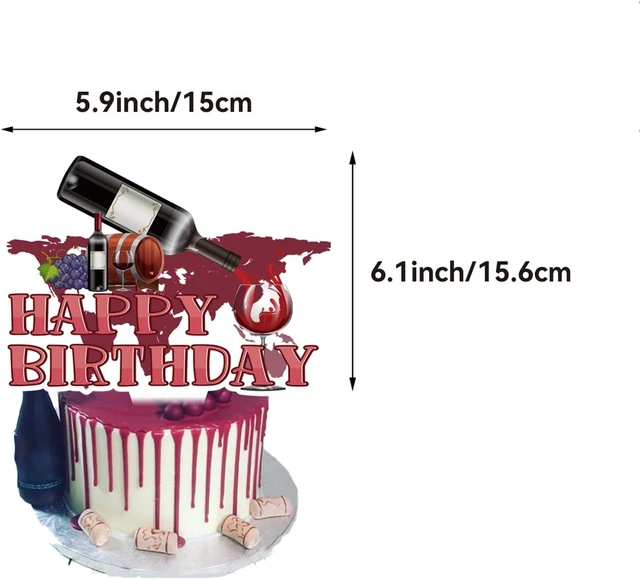 Alt view image 11 of 14 - Red Wine Party Decorations Birthday Decorations Includes Red Wine Happy Birthday Banner Cake Topper Cupcake Toppers Balloons for Wine Party Supplies Men Women Birthday Party
