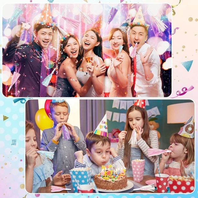 Alt view image 12 of 14 - 72 pcs Party Blowers, Noise Makers Glitter Metallic Fringed Party Horns for Birthday Blow Horns Graduation Sporting Party Favors Supplies