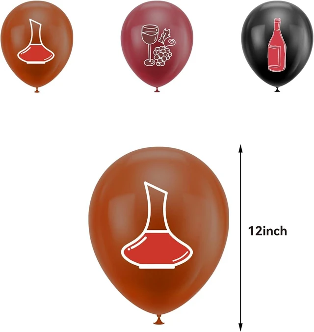 Alt view image 13 of 14 - Red Wine Party Decorations Birthday Decorations Includes Red Wine Happy Birthday Banner Cake Topper Cupcake Toppers Balloons for Wine Party Supplies Men Women Birthday Party