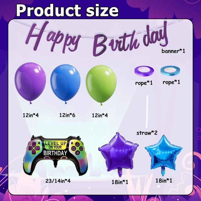 Alt view image 10 of 14 - Video Game Theme Birthday Party Number Balloons Piñata Gaming Party Decor Balloons Large Number Balloons for Kids Battle Boys Birthday Party Decoration Supplies(Number 10 Set)