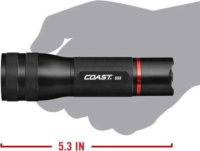 Alt view image 14 of 14 - Coast® G55 750 Lumen Focusing LED Flashlight, ZX456 Rechargeable Battery Included (AAA Alkaline Battery Compatible, NOT Included)