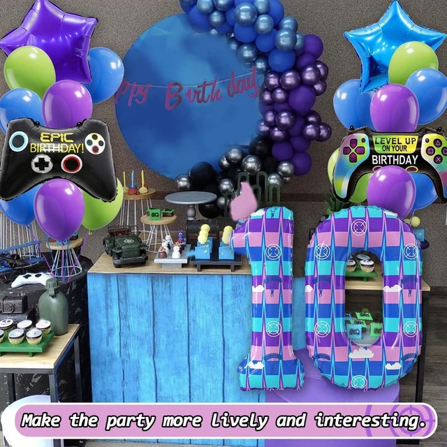 Alt view image 14 of 14 - Video Game Theme Birthday Party Number Balloons Piñata Gaming Party Decor Balloons Large Number Balloons for Kids Battle Boys Birthday Party Decoration Supplies(Number 10 Set)