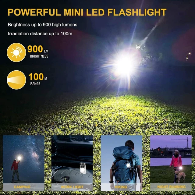 Alt view image 9 of 14 - EDC Flashlight Rechargeable, 10 Modes LED Mini Keychain Flashlights High Lumens, Pocket Flash Light with UV Red Blue Side Light, Waterproof Small Flashlights for Camping Hiking Emergencies