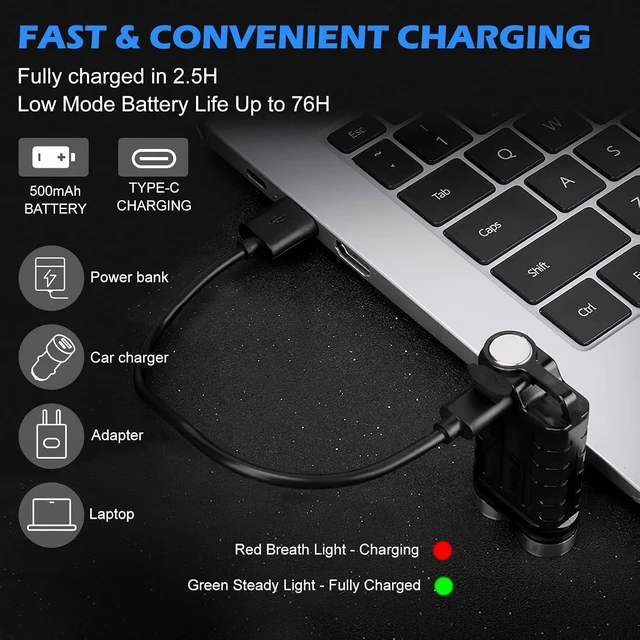 Alt view image 12 of 14 - EDC Flashlight Rechargeable, 10 Modes LED Mini Keychain Flashlights High Lumens, Pocket Flash Light with UV Red Blue Side Light, Waterproof Small Flashlights for Camping Hiking Emergencies
