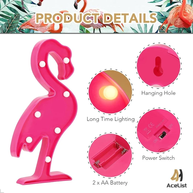 Alt view image 9 of 14 - AceList Luau Party Decorations Flamingos Pineapple Lights Tropical Hawaiian Themed Party Supplies Birthday Decor for Wall Table Desk Centerpieces