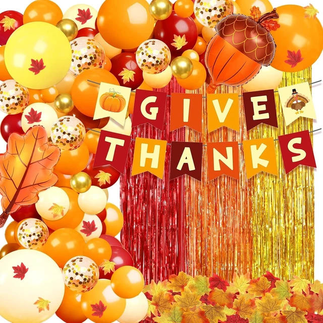 Alt view image 8 of 14 - Thanksgiving Party Supplies, Thanksgiving Party Decorations Include Thanks Giving Banner Balloons for Fall Autumn Party Decor Holiday