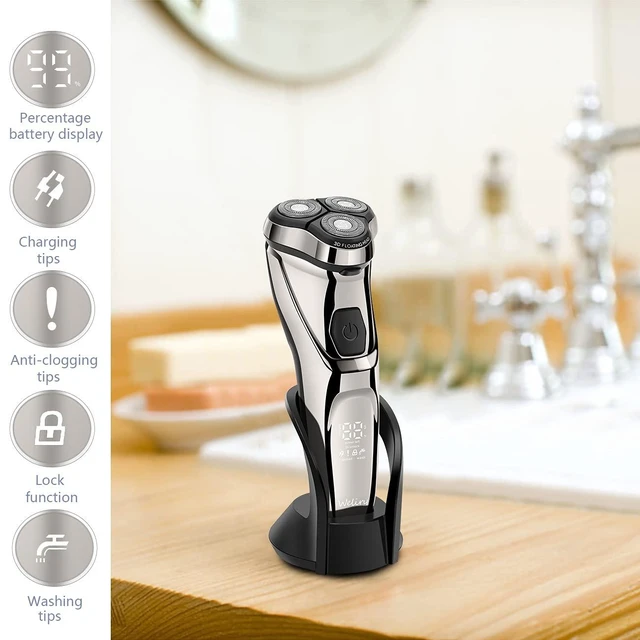 Alt view image 11 of 14 - Electric Razor for Men Shaver Mens for Shaving with Pop-up Trimmer Electric Rotary Shavers for Men Wet & Dry Cordless Waterproof USB Rechargeable