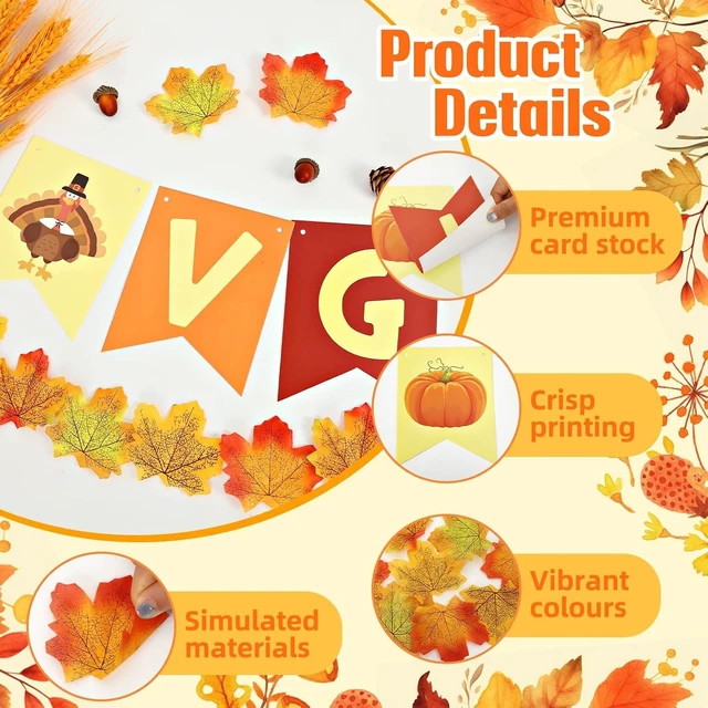 Alt view image 11 of 14 - Thanksgiving Party Supplies, Thanksgiving Party Decorations Include Thanks Giving Banner Balloons for Fall Autumn Party Decor Holiday