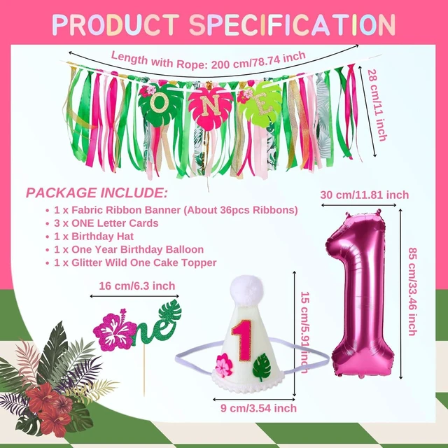 Alt view image 9 of 14 - Hawaiian Aloha High Chair Banner for 1st Birthday Party Decoration Tropical Hawaiian Luau One High Chair Tassel Garland Banner for Girls Baby Shower Moana 1st Birthday Party Backdrop Decoration