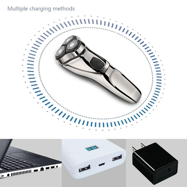 Alt view image 14 of 14 - Electric Razor for Men Shaver Mens for Shaving with Pop-up Trimmer Electric Rotary Shavers for Men Wet & Dry Cordless Waterproof USB Rechargeable