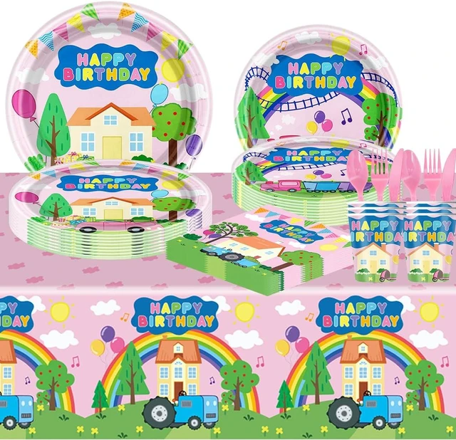Alt view image 8 of 10 - 81Pcs Pink Pig Party Tableware Set pink pig Party Decoration pink pig Birthday Party Supplies