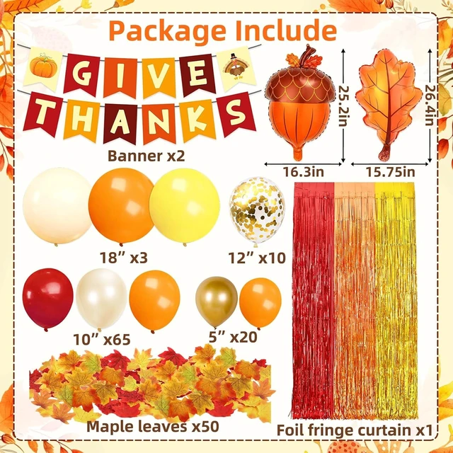 Alt view image 9 of 14 - Thanksgiving Party Supplies, Thanksgiving Party Decorations Include Thanks Giving Banner Balloons for Fall Autumn Party Decor Holiday