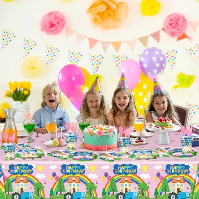Alt view image 9 of 10 - 81Pcs Pink Pig Party Tableware Set pink pig Party Decoration pink pig Birthday Party Supplies