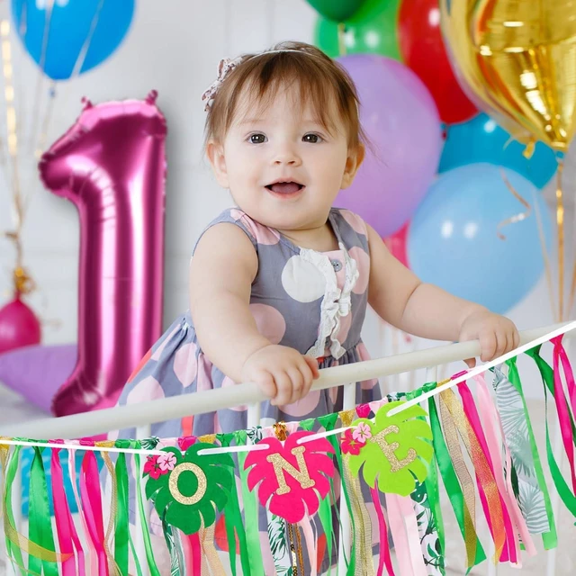 Alt view image 11 of 14 - Hawaiian Aloha High Chair Banner for 1st Birthday Party Decoration Tropical Hawaiian Luau One High Chair Tassel Garland Banner for Girls Baby Shower Moana 1st Birthday Party Backdrop Decoration