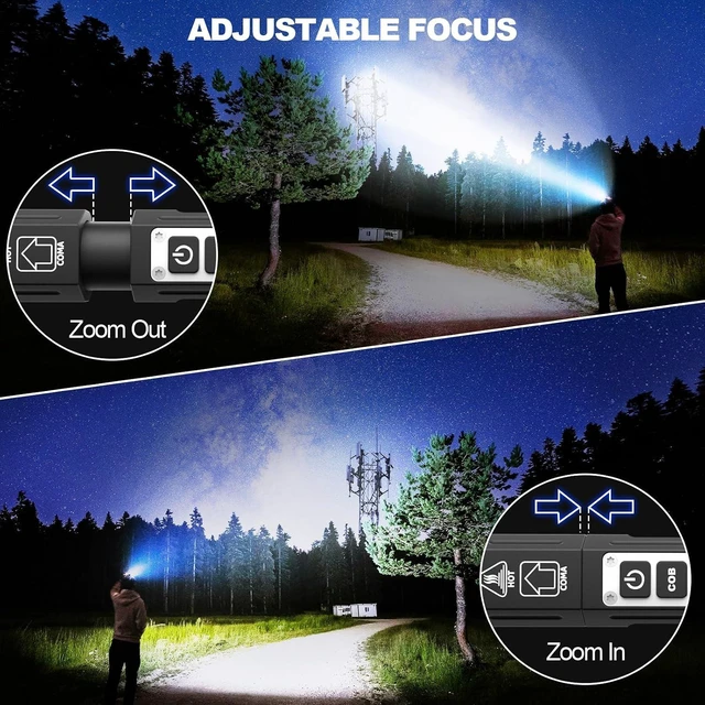 Alt view image 14 of 14 - Rechargeable Flashlights High Lumens - Super Bright Small Pocket Magnetic Flashlight, 8 Modes LED Tactical Flash Light, Dual Button Powerful Work Light for Car,Home,Camping,Emergency (2, Pure Black)