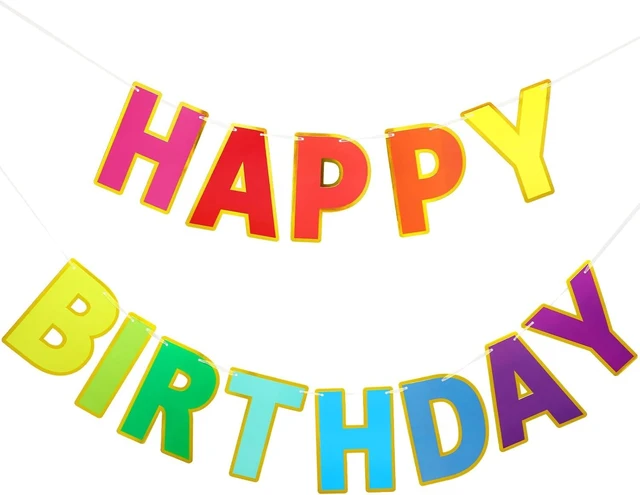 Alt view image 8 of 14 - Happy Birthday Banner - 9ft Pre-Strung Happy Birthday Sign for Women, Men, Girls, Boys - No DIY Birthday Decorations & Party Supplies(Colorful)