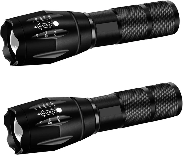 Alt view image 6 of 10 - Military Grade Flashlight High Lumen 5 Modes Water Resistant LED Tactical Torch Flash Light, 2 Pack