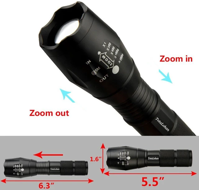 Alt view image 12 of 14 - Military Grade High Lumen 5 Mode LED Tactical Flashlight Torch for Hurricane Camping Biking Hiking Home Emergency,2 Pack