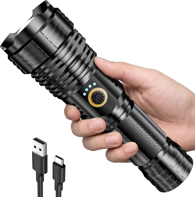 Alt view image 8 of 14 - Rechargeable Flashlights 2000.000 High Lumens, Super Bright Flashlight with 10 Modes, LED Tactical Flashlight Waterproof, Powerful for Camping, Hiking, Hunting and Emergencies