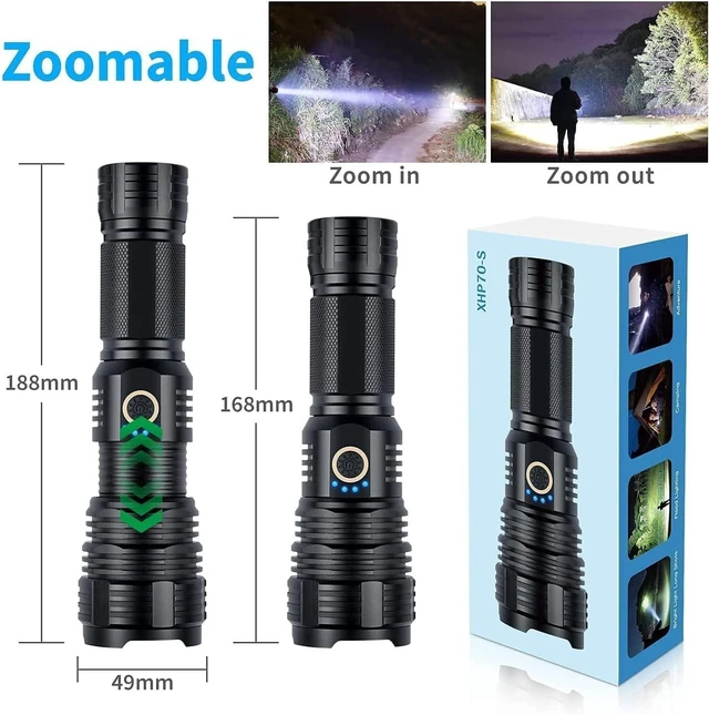 Alt view image 14 of 14 - Rechargeable Flashlights 2000.000 High Lumens, Super Bright Flashlight with 10 Modes, LED Tactical Flashlight Waterproof, Powerful for Camping, Hiking, Hunting and Emergencies