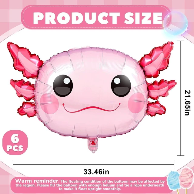 Alt view image 8 of 12 - 12 Pcs 34 Inch Axolotl Balloon Axolotl Birthday Party Decorations Aluminum Foil Inflatable Summer Supplies for Beach Themed Favor (Pink)