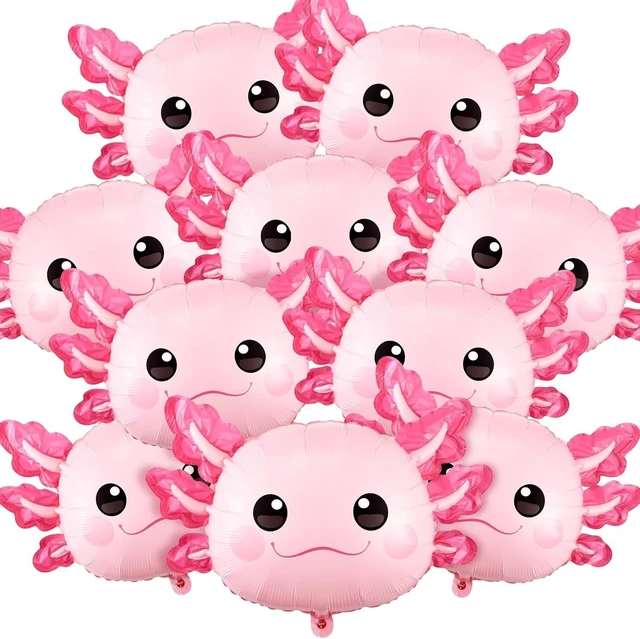 Alt view image 7 of 12 - 12 Pcs 34 Inch Axolotl Balloon Axolotl Birthday Party Decorations Aluminum Foil Inflatable Summer Supplies for Beach Themed Favor (Pink)