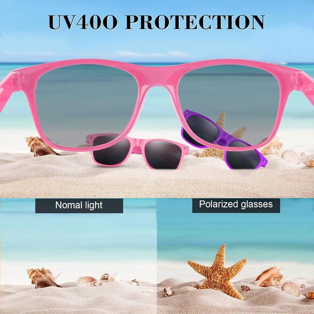 Alt view image 11 of 14 - FEPITO 24 Packs Party Sunglasses Bulk Neon Colors Sunglasses for Birthday Party Supplies Treat Bag Fillers for Beach Pool Party Toys for Adults