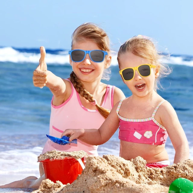 Alt view image 13 of 14 - FEPITO 24 Packs Party Sunglasses Bulk Neon Colors Sunglasses for Birthday Party Supplies Treat Bag Fillers for Beach Pool Party Toys for Adults