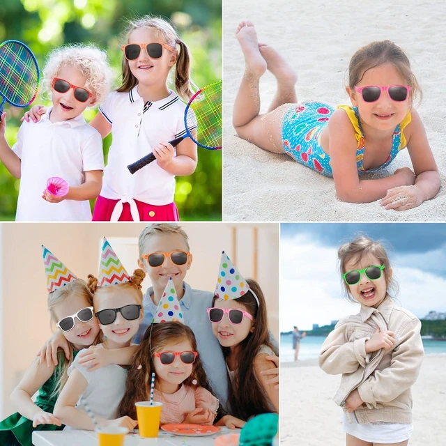 Alt view image 14 of 14 - FEPITO 24 Packs Party Sunglasses Bulk Neon Colors Sunglasses for Birthday Party Supplies Treat Bag Fillers for Beach Pool Party Toys for Adults