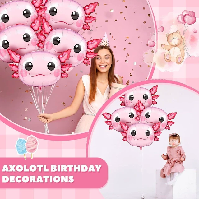 Alt view image 12 of 12 - 12 Pcs 34 Inch Axolotl Balloon Axolotl Birthday Party Decorations Aluminum Foil Inflatable Summer Supplies for Beach Themed Favor (Pink)