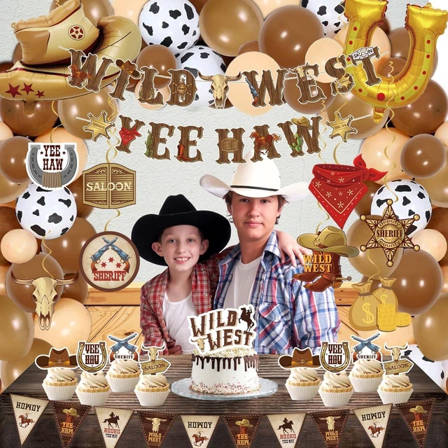 Alt view image 13 of 14 - Western Party Decorations - 120PCS cowboy party decorations, Swirls Wild West Banners, Cowboy Boot and Hat Balloons,rodeo party Hanging Swirls for Boys Birthday Western Baby Shower Party Decor
