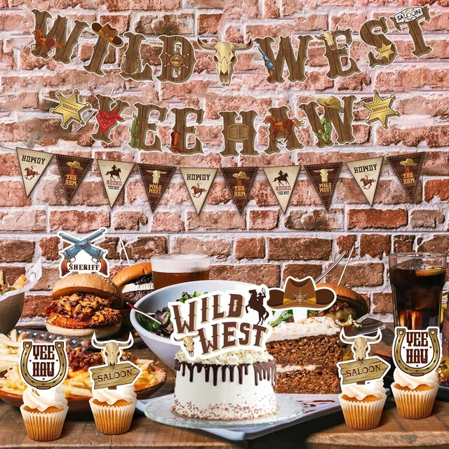 Alt view image 12 of 14 - Western Party Decorations - 120PCS cowboy party decorations, Swirls Wild West Banners, Cowboy Boot and Hat Balloons,rodeo party Hanging Swirls for Boys Birthday Western Baby Shower Party Decor