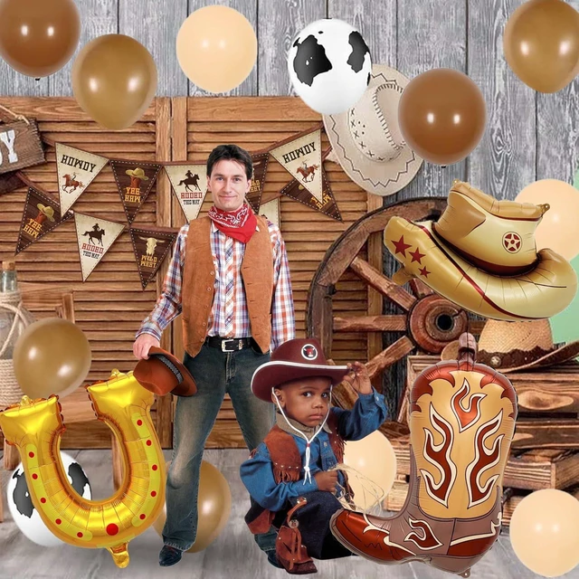 Alt view image 14 of 14 - Western Party Decorations - 120PCS cowboy party decorations, Swirls Wild West Banners, Cowboy Boot and Hat Balloons,rodeo party Hanging Swirls for Boys Birthday Western Baby Shower Party Decor