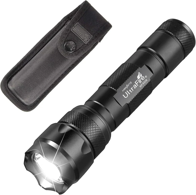 Alt view image 8 of 14 - ULTRAFIRE Tactical Flashlight with Holster, 1000 Lumens Single Mode LED Flashlight with Duty Belt Holster, Bright Small EDC Flashlight with Flashlight Carry Case Pouch, WF-502B (Battery Not Included)