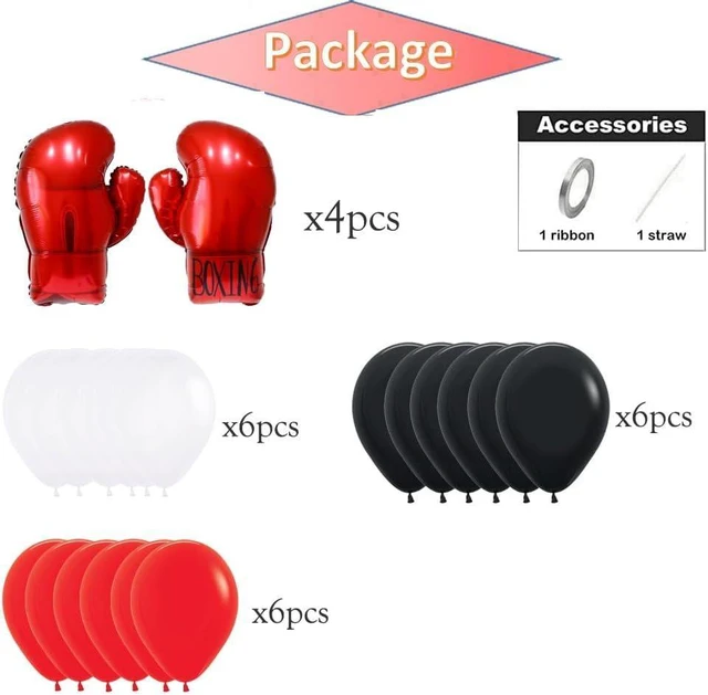 Alt view image 8 of 12 - Boxing gloves balloons,boxing party decorations balloons,wrestling birthday party supplies balloon for youth boxing party decor/fight night party balloons