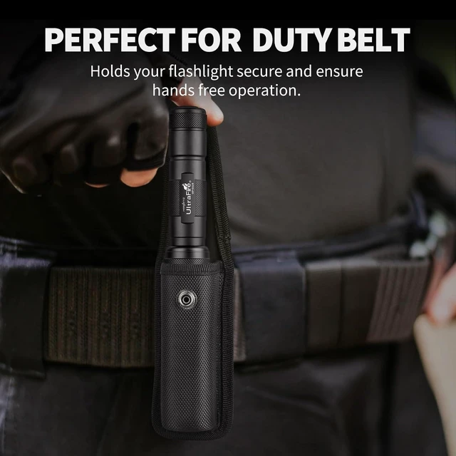 Alt view image 10 of 14 - ULTRAFIRE Tactical Flashlight with Holster, 1000 Lumens Single Mode LED Flashlight with Duty Belt Holster, Bright Small EDC Flashlight with Flashlight Carry Case Pouch, WF-502B (Battery Not Included)