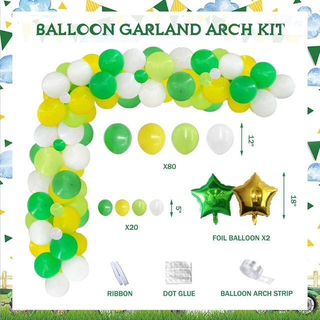 Alt view image 12 of 14 - Hombae Tractor Birthday Party Decorations, Farm Green Tractor Themed Party Supplies with Backdrop, Balloon Garland, Banner, Cake Topper