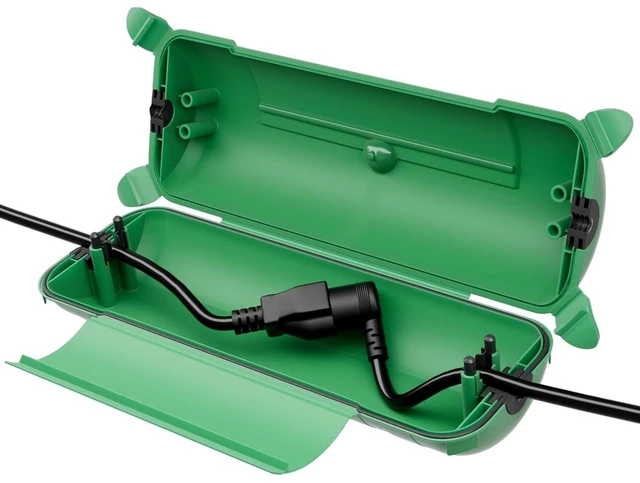Alt view image 8 of 14 - RESTMO Outdoor Extension Cord Cover, IP44 Waterproof Electrical Box | Weatherproof, Safety Seal Enclosure to Protect Extension Cables, Strip Light, Power Tool, Timers, Green