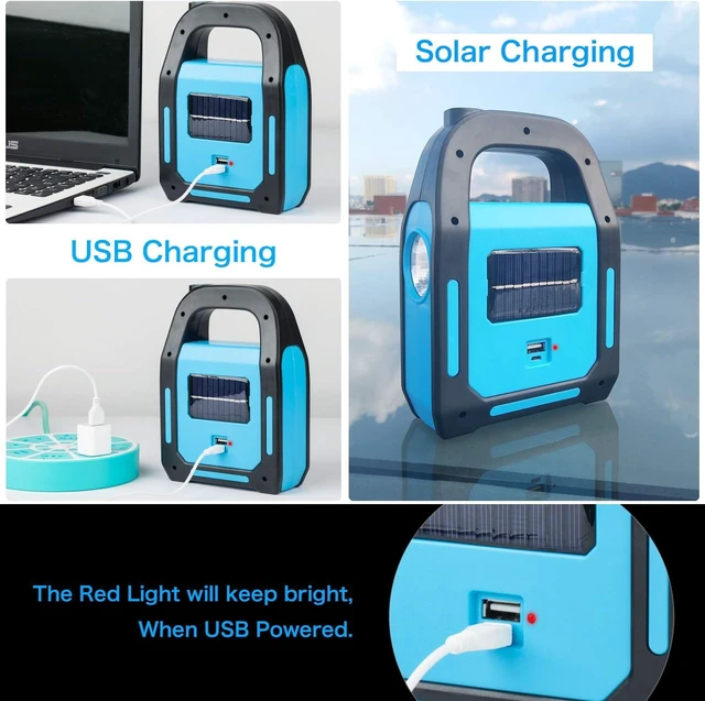 Alt view image 9 of 12 - 4 Pack 3 in 1 Solar USB Rechargeable Brightest COB LED Camping Lantern, Waterproof Emergency Flashlight LED Light