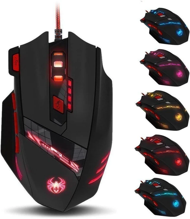 Alt view image 7 of 12 - Zelotes Wired Gaming Mouse, 9200DPI, 8 Programmable Buttons, USB Optical Ergonomic Mouse, Corded Computer Mouse, Mouse Gaming for PC, Mac, Black