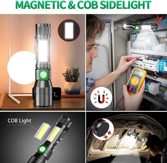 Alt view image 11 of 14 - Blacklight flashlights, 3 in-1 Rechargeable Flashlights, UV Light Magnetic LED Flashlight High Lumens, 7 Mode Emergencies Camping flashlight, Tactical Waterproof Flash Light for Pet Urine Detection